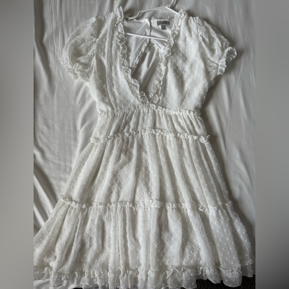 Justify Ivory Ruffled Dress